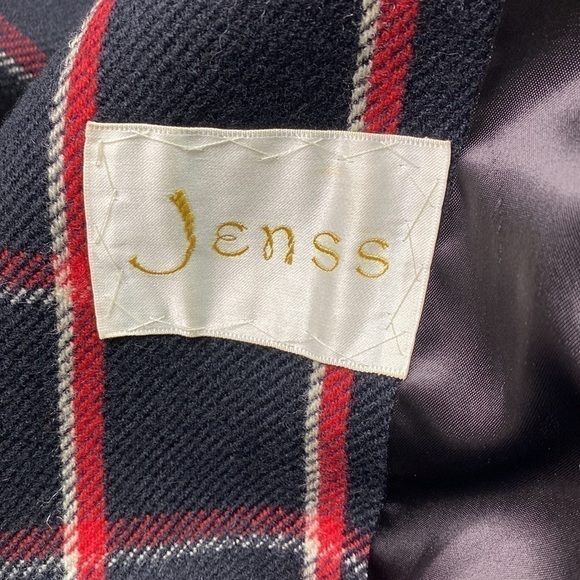 Vintage Pauline Trigere A Trigere Coat Wool Union Made Black Plaid Size 12 70s - Picture 9 of 11